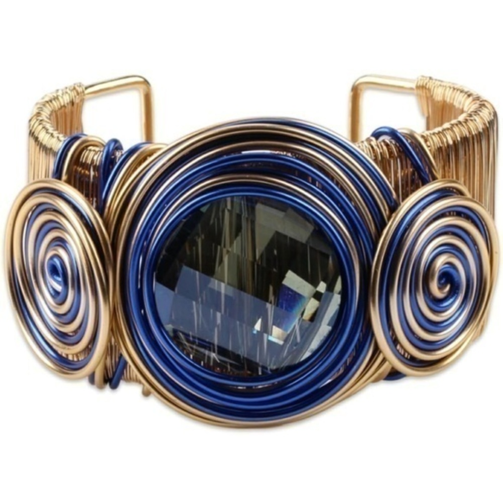 Blue Gold Elegant Cuff Bracelet